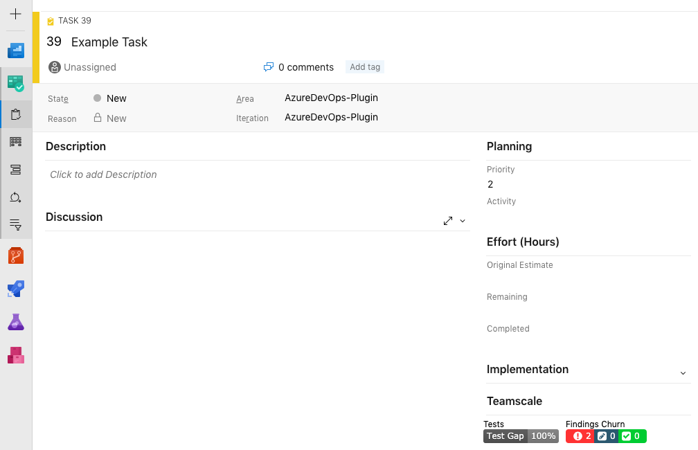 Teamscale Azure DevOps Work Item Integration