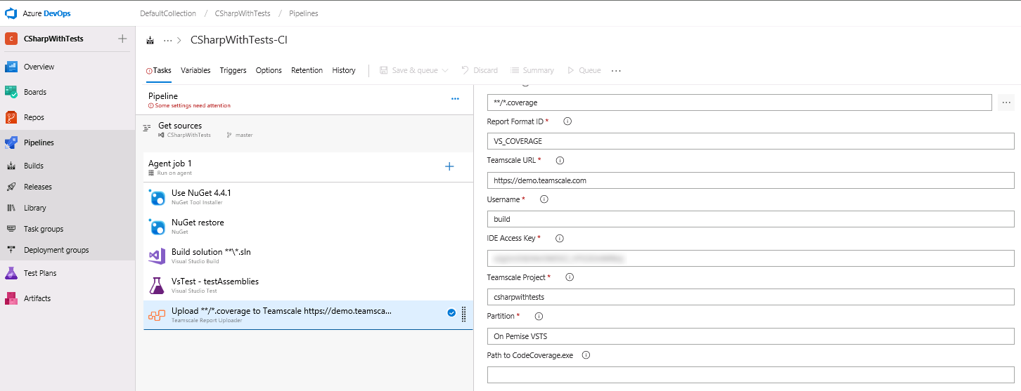 Report Upload Build Pipeline Task